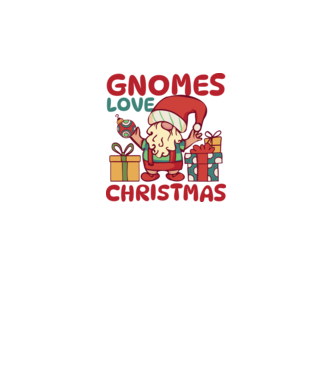 Gnomes LOVE Christmas model alb pe tricou