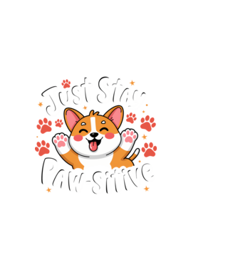 Just Stay Paw-sitive Negru model negru pe tricou