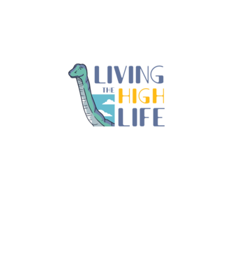 Living the High Life Dinosaur model negru pe tricou