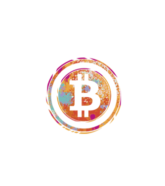Bitcoin Watercolor model negru pe tricou