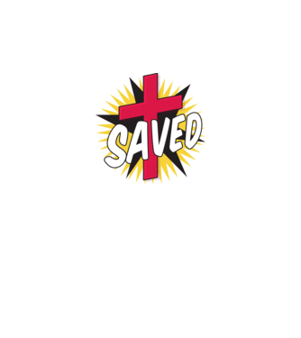 Saved Isus Cruce model alb pe tricou