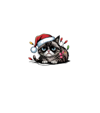Christmas Spirit Grumpy Cat Negru model turcoaz pe tricou