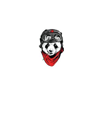 Panda Gerilla model albastru jeanși pe tricou