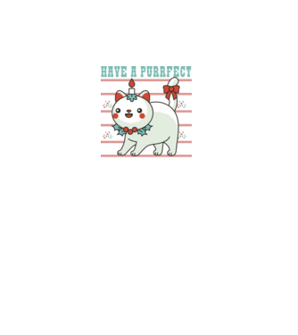 Have a Purrfect Christmas model turcoaz pe tricou