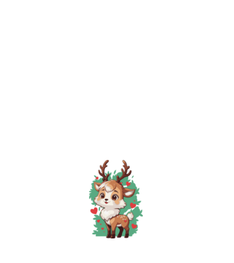 Valentine Deer model roz deschis pe tricou