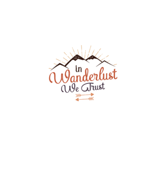 In Wanderlust we trust model alb pe tricou