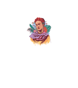 Portret Frida Kahlo model galben neon pe tricou