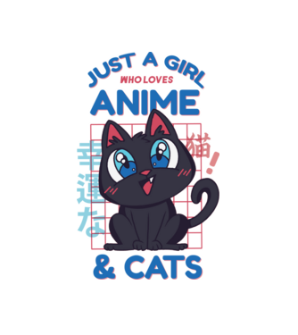 Doar o fată căreia îi place Anime și Pisicile model alb pe tricou