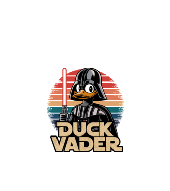 Duck Vader model negru pe tricou