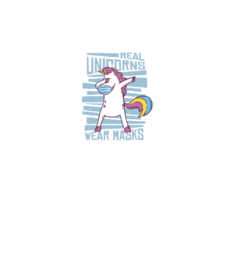 Unicorn DAB Mască model turcoaz pe tricou
