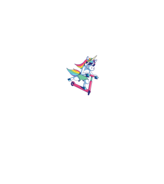 Unicorn cu trotinetă tricou amuzant model negru pe tricou