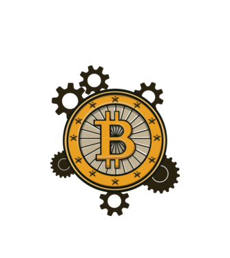 Mecanică Bitcoin model alb pe tricou