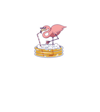Flamingo cu bere model alb pe tricou