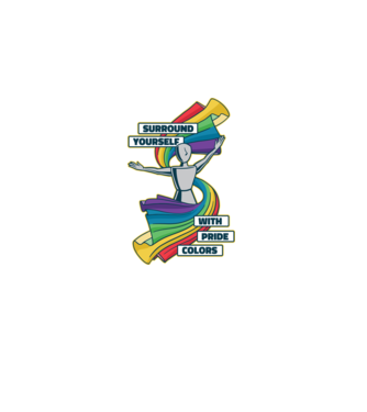 Pride cu curcubeu model albastru închis pe tricou