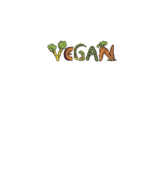 Inscripție legume vegan model alb pe tricou