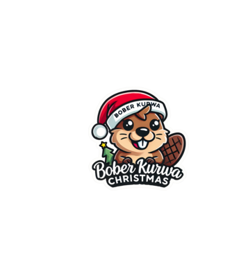 Bober Kurwa Christmas 1 model alb pe tricou