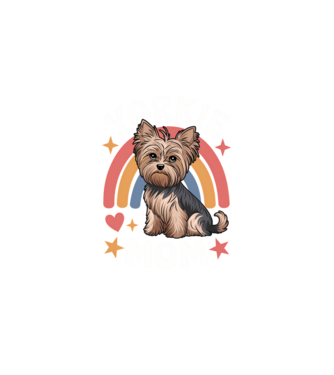 Yorkie Mom Negru model negru pe tricou