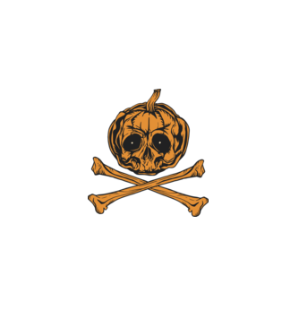 Dovleac craniu Halloween model negru pe tricou