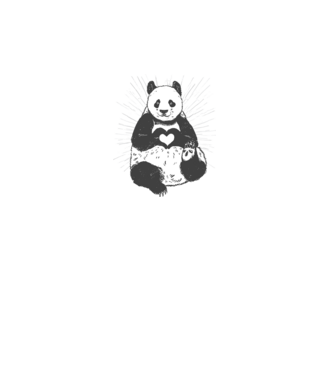 Inimă panda model roz pe tricou
