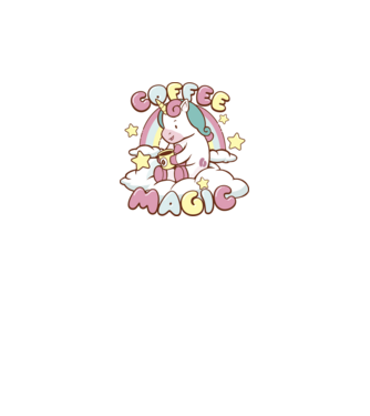 Cafea Magică Unicorn model negru pe tricou