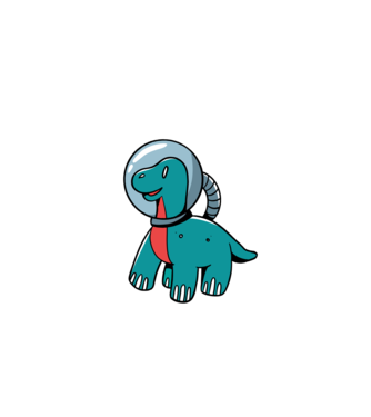 Dinozaur Astronaut model negru pe tricou