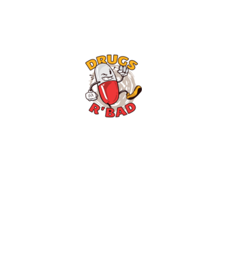 Drogurile sunt rele model alb pe tricou