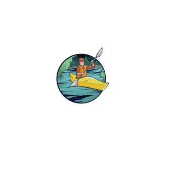Caiac-canoe model negru pe tricou