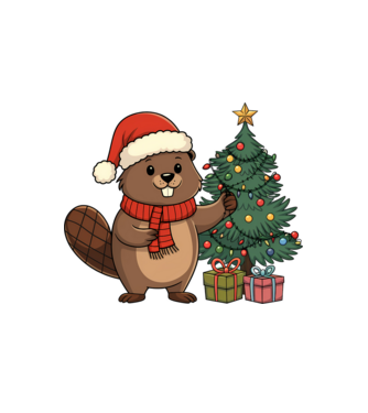 Bober Kurwa Christmas 2 model alb pe tricou