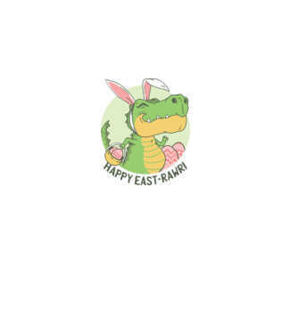 Paște Fericit tricou cu dinozaur model alb pe tricou