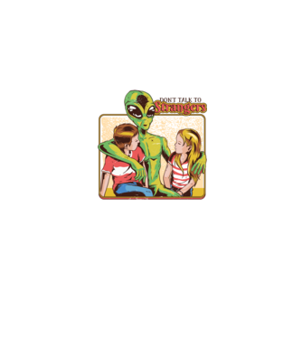 Nu vorbi cu străini tricou amuzant Alien model gri pe tricou