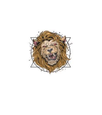 angry lion model negru pe tricou