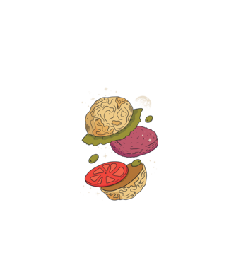 Burger lună model negru pe tricou