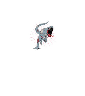 T-rex Zombie model alb pe tricou