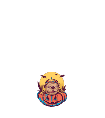 Mops Halloween model negru pe tricou