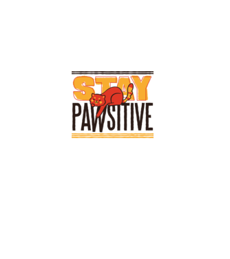 Stay Pawsitive model alb pe tricou