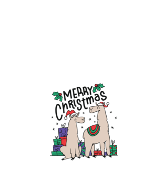 Alpaca de Crăciun model alb pe tricou