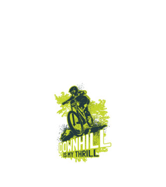 Downhill Is My Thrill tricou bicicletă model negru pe tricou