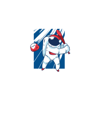 Baseball Astronaut model negru pe tricou