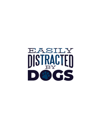 Easily Distracted By Dogs Tricou cu Câine amuzant model turcoaz pe tricou