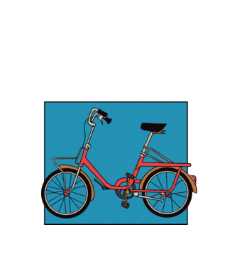 Bicicletă Camping model alb pe tricou
