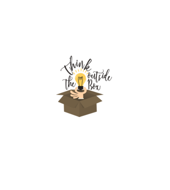 Think outside of the box model alb pe tricou