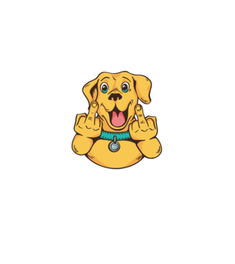 Golden Retriever arată degetul model  pe tricou