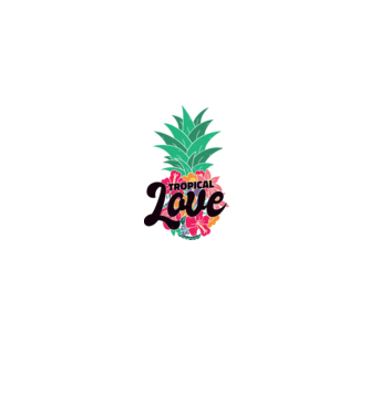 Ananas Tropical Love model gri pe tricou