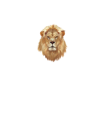 lion head paint model alb pe tricou