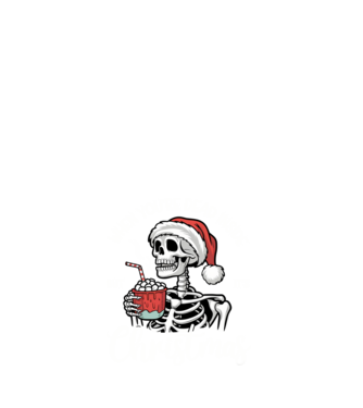 Dead inside, but it's christmas Negru model alb pe tricou