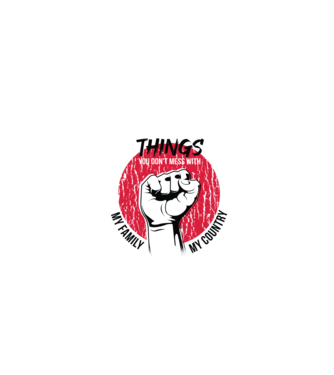 3 lucruri de care să nu te legi: Familia mea, țara mea și libertatea mea model gri pe tricou