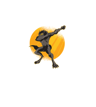 Vârcolac DAB model negru pe tricou