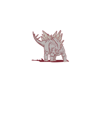 Stegosaurus dinozaur model albastru deschis pe tricou