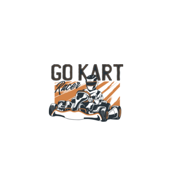 Concurent Go-kart model alb pe tricou