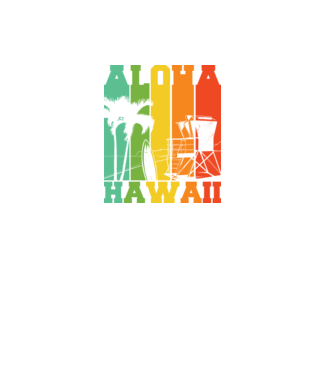 Aloha Hawaii model negru pe tricou
